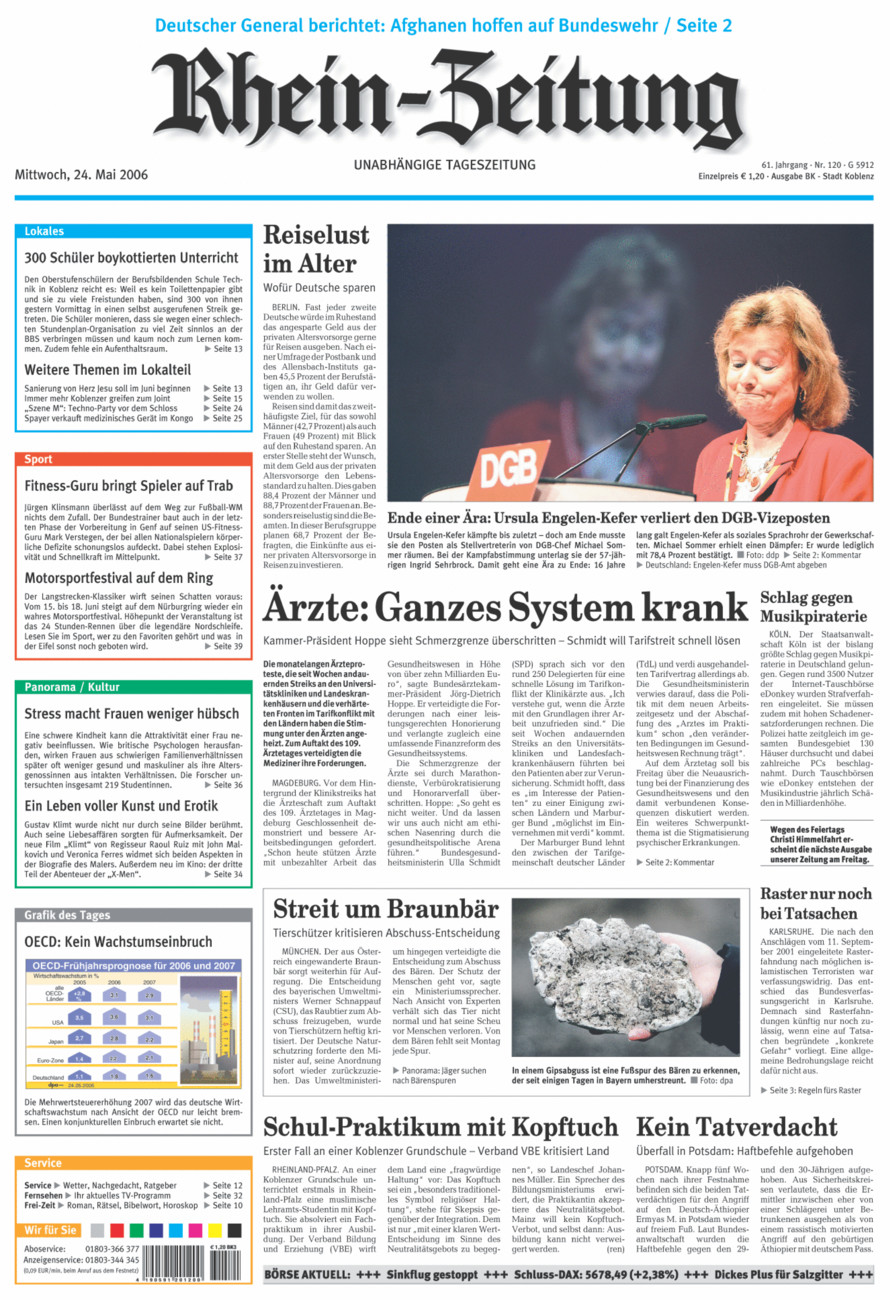 Rhein-Zeitung Koblenz & Region vom Mittwoch, 24.05.2006
