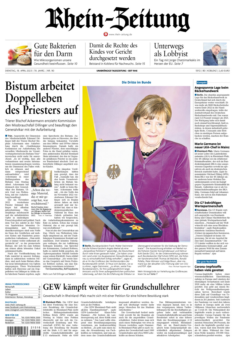 Rhein-Zeitung Koblenz & Region vom Dienstag, 18.04.2023