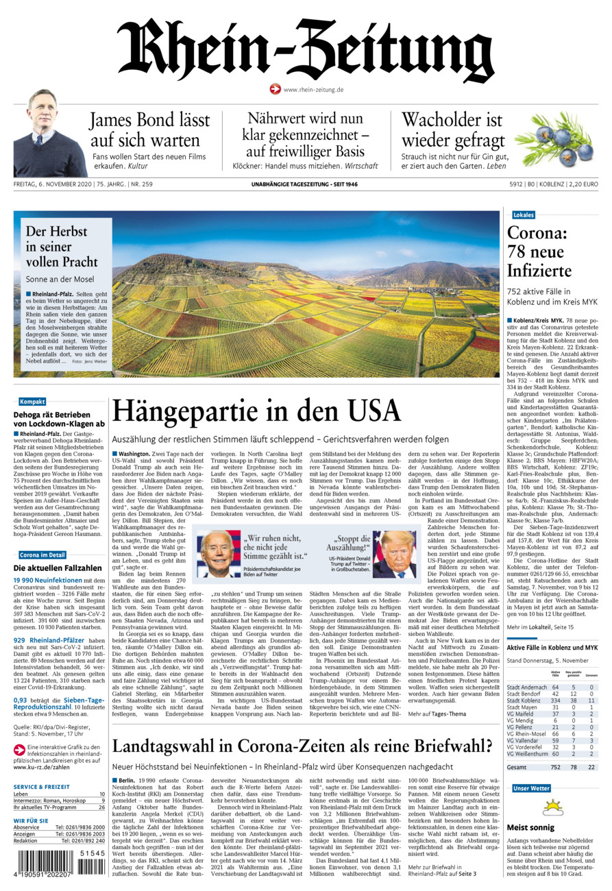 Rhein-Zeitung Koblenz & Region vom Freitag, 06.11.2020