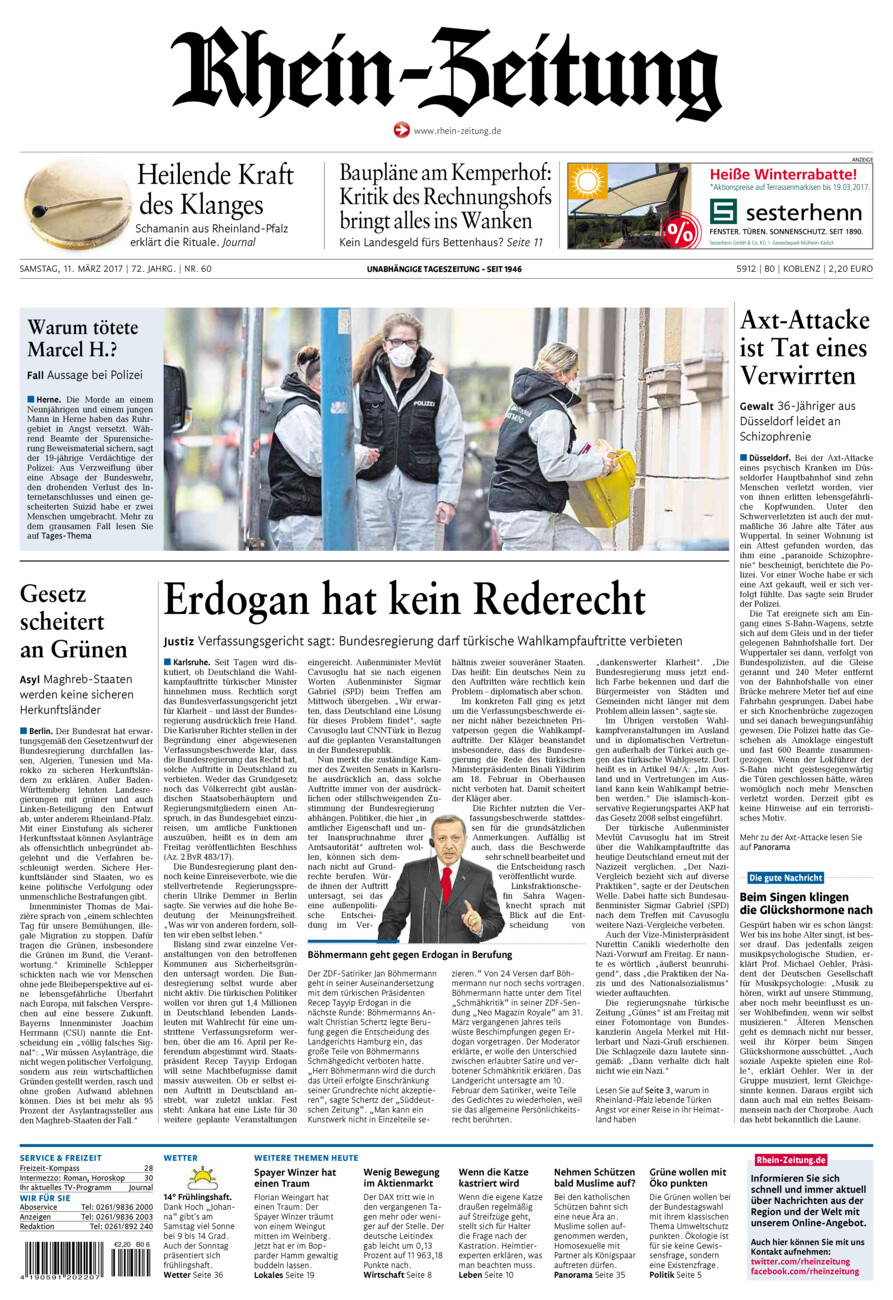 Rhein-Zeitung Koblenz & Region vom Samstag, 11.03.2017