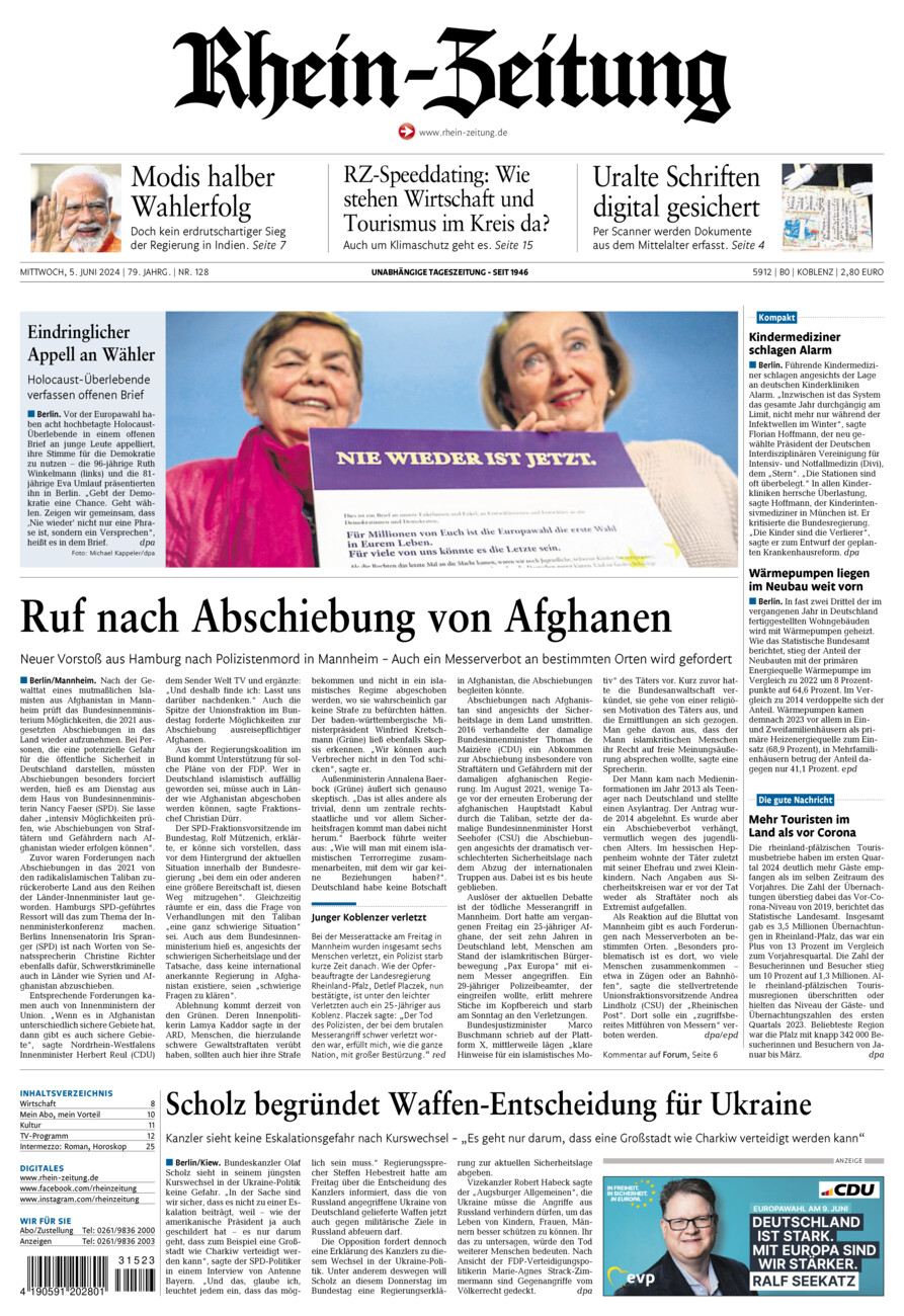 Rhein-Zeitung Koblenz & Region vom Mittwoch, 05.06.2024