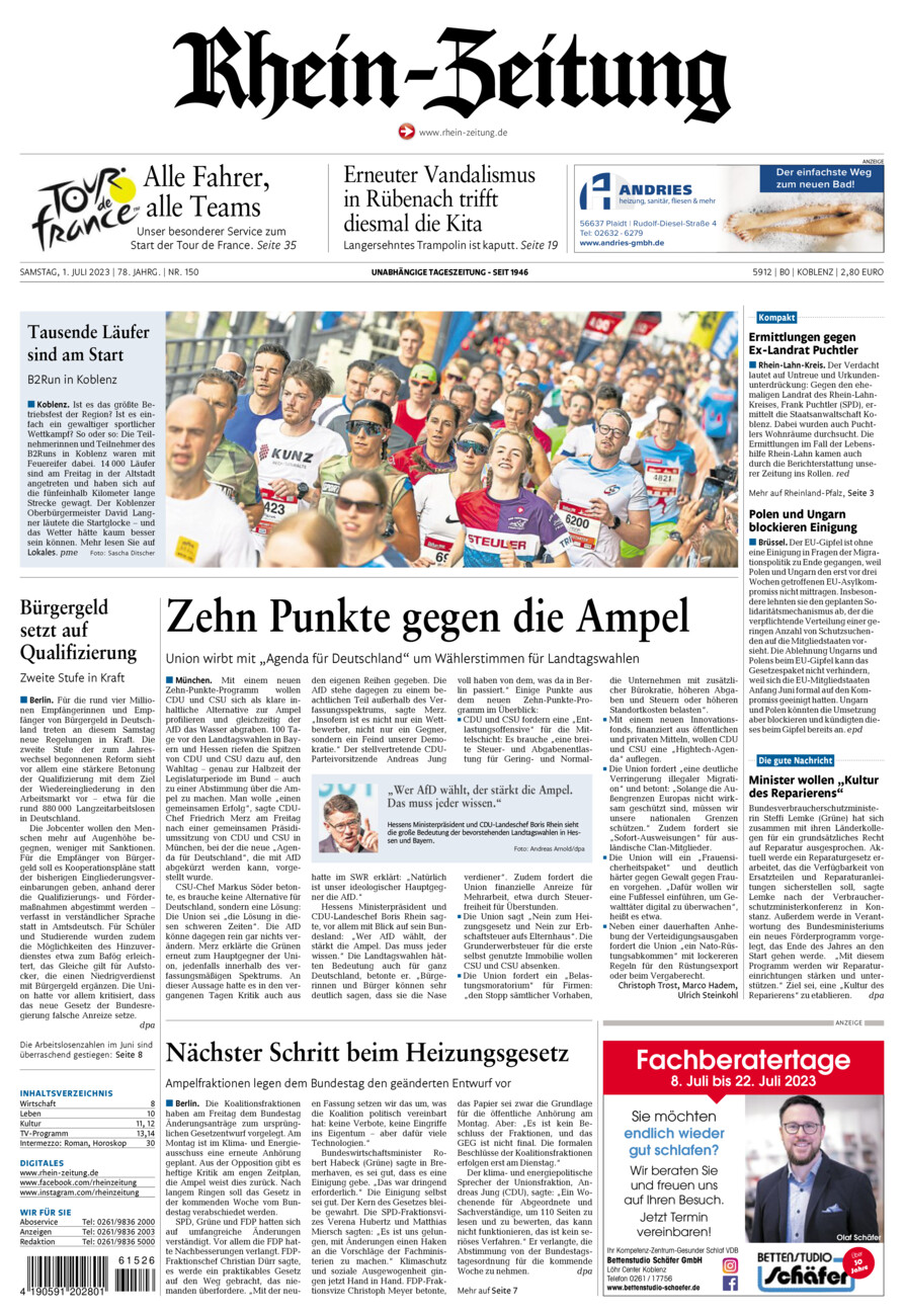 Rhein-Zeitung Koblenz & Region vom Samstag, 01.07.2023