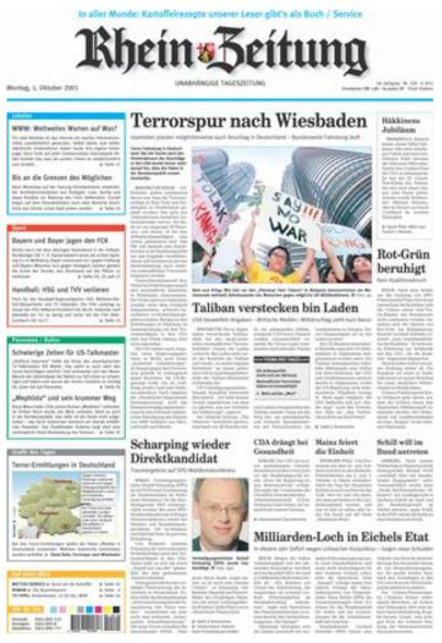 Rhein-Zeitung Koblenz & Region vom Montag, 01.10.2001