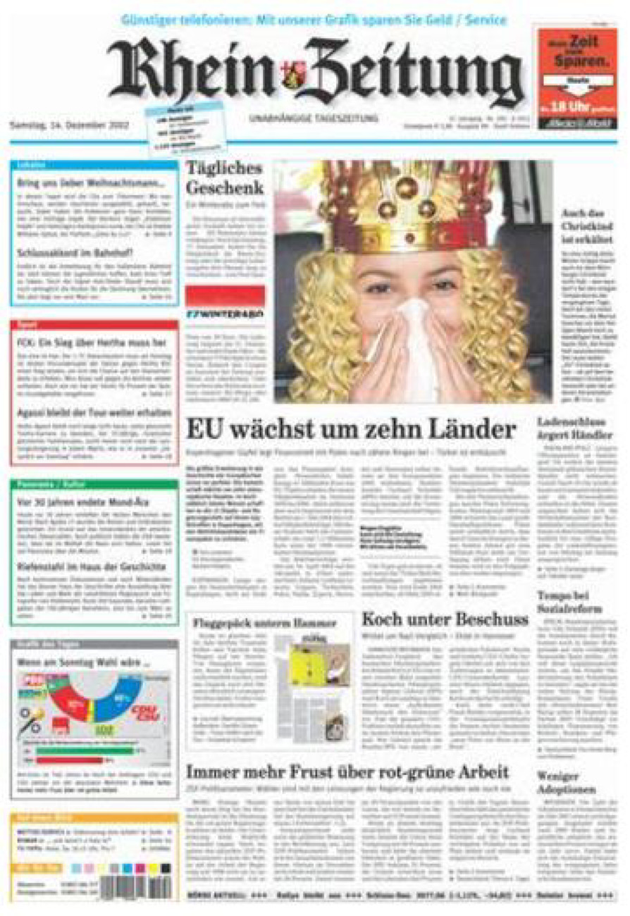 Rhein-Zeitung Koblenz & Region vom Samstag, 14.12.2002