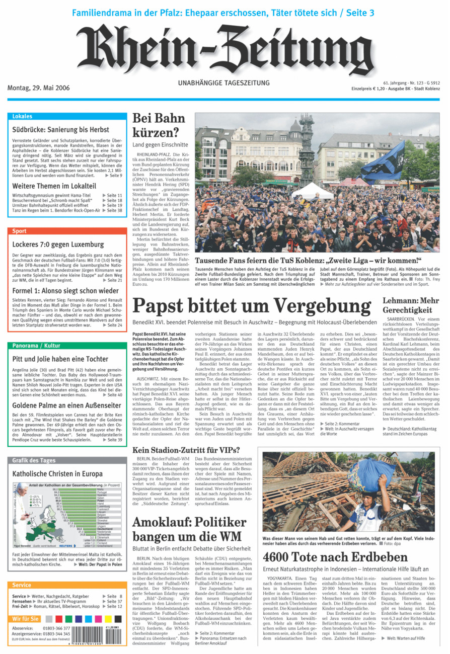 Rhein-Zeitung Koblenz & Region vom Montag, 29.05.2006