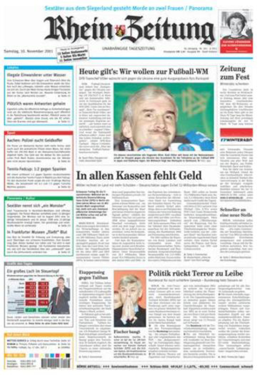 Rhein-Zeitung Koblenz & Region vom Samstag, 10.11.2001