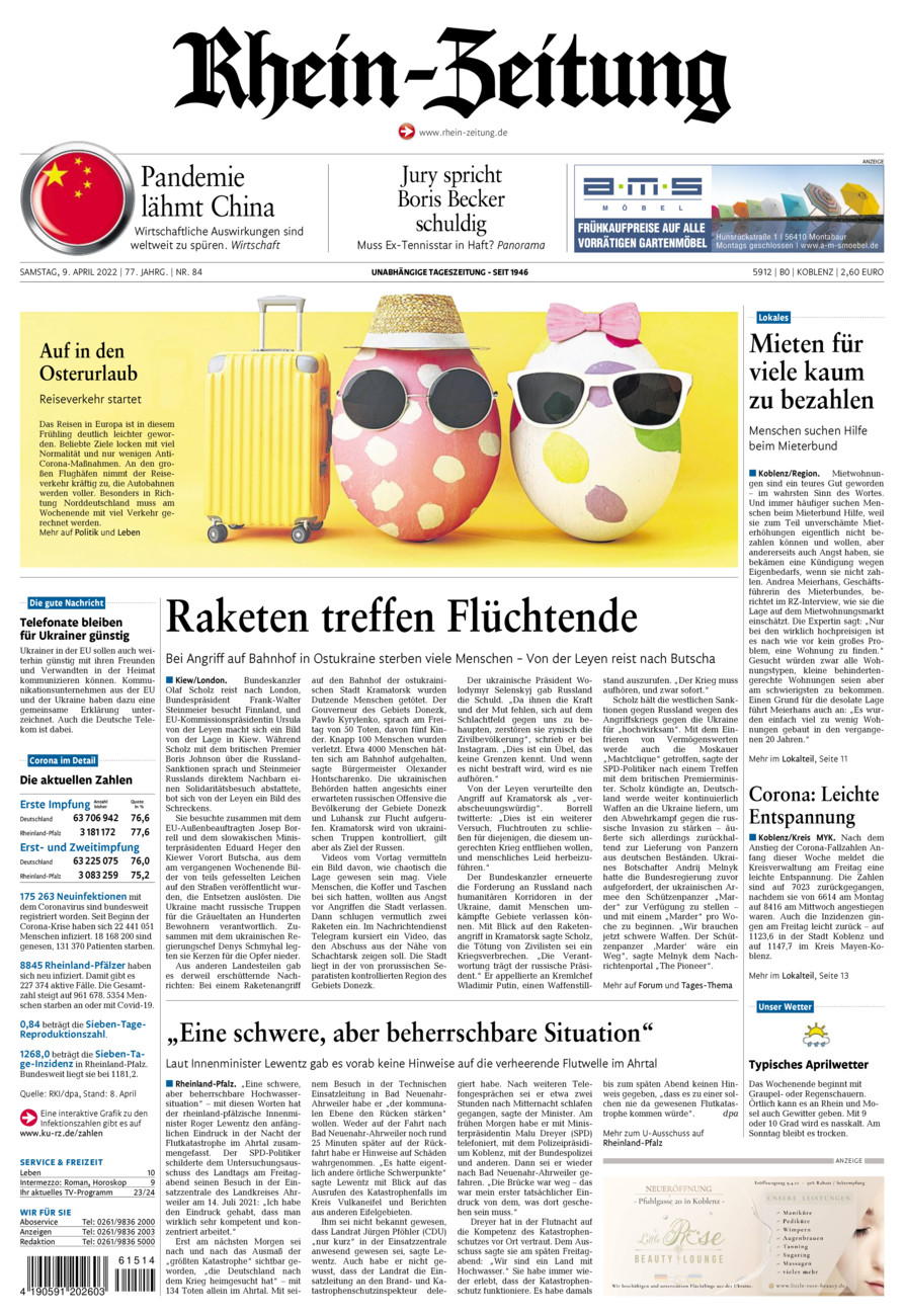 Rhein-Zeitung Koblenz & Region vom Samstag, 09.04.2022