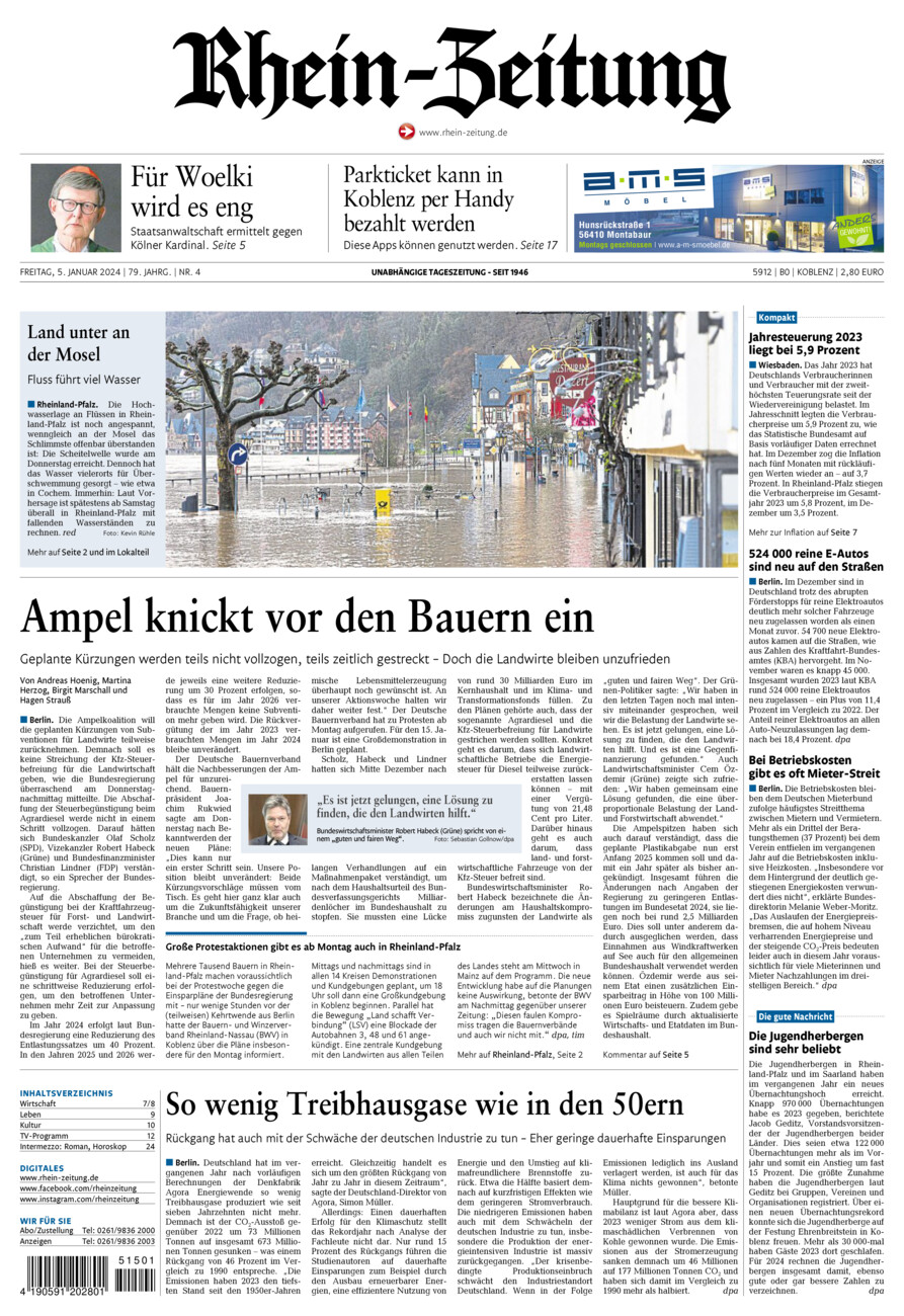 Rhein-Zeitung Koblenz & Region vom Freitag, 05.01.2024
