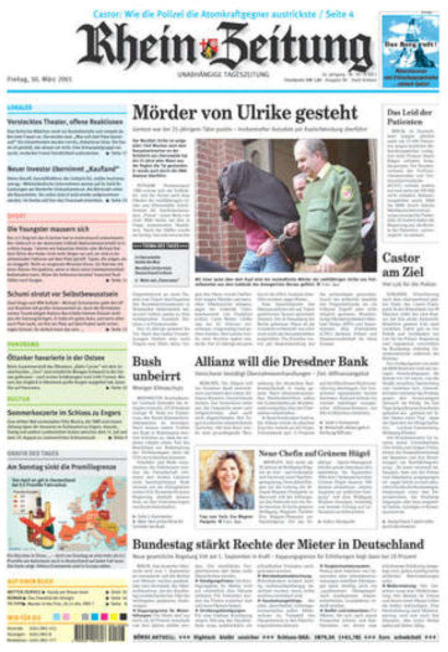 Rhein-Zeitung Koblenz & Region vom Freitag, 30.03.2001