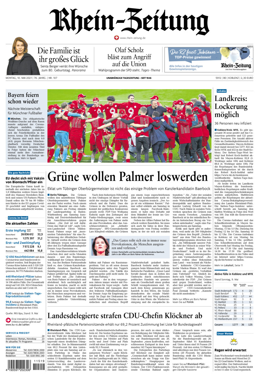 Rhein-Zeitung Koblenz & Region vom Montag, 10.05.2021