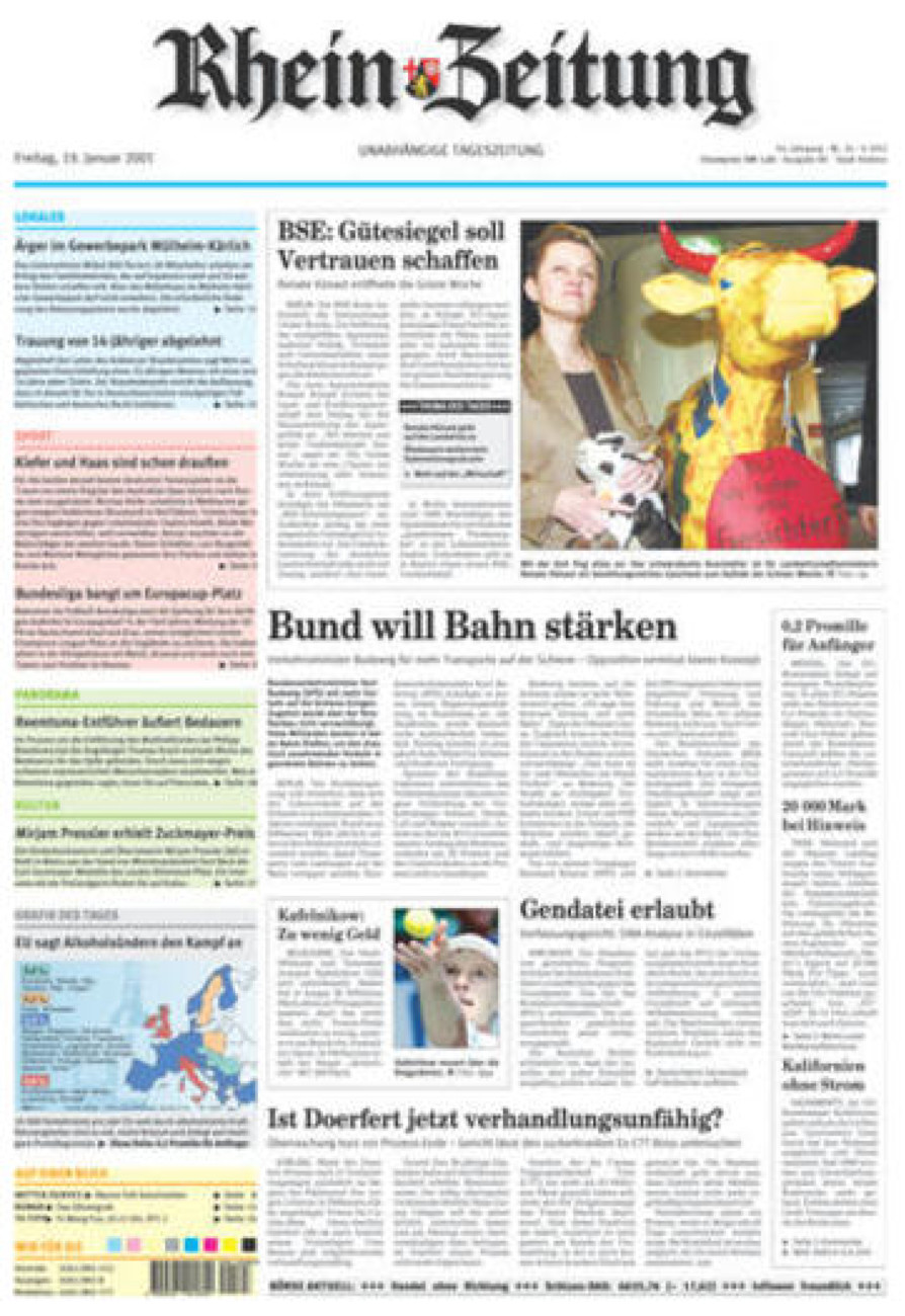 Rhein-Zeitung Koblenz & Region vom Freitag, 19.01.2001