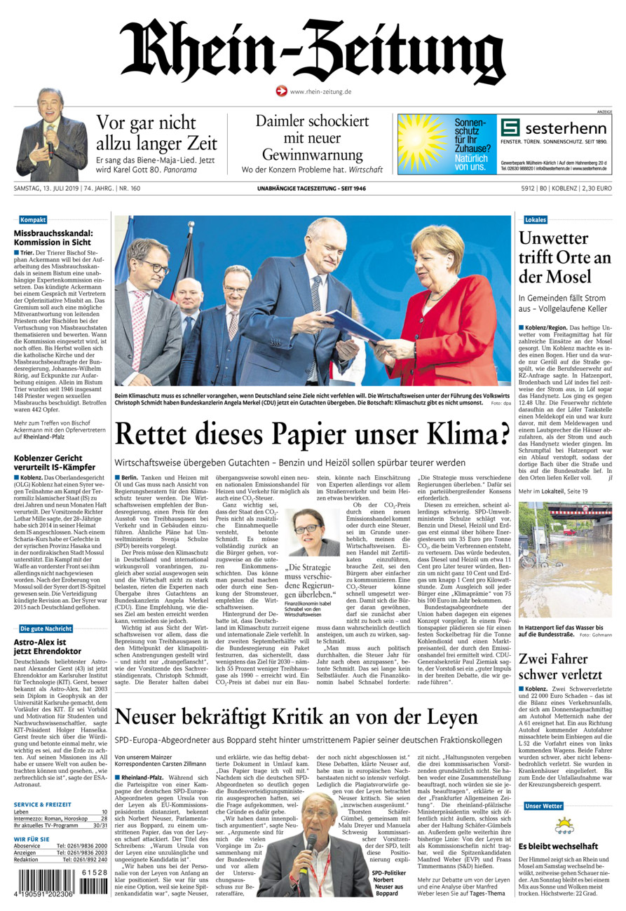 Rhein-Zeitung Koblenz & Region vom Samstag, 13.07.2019