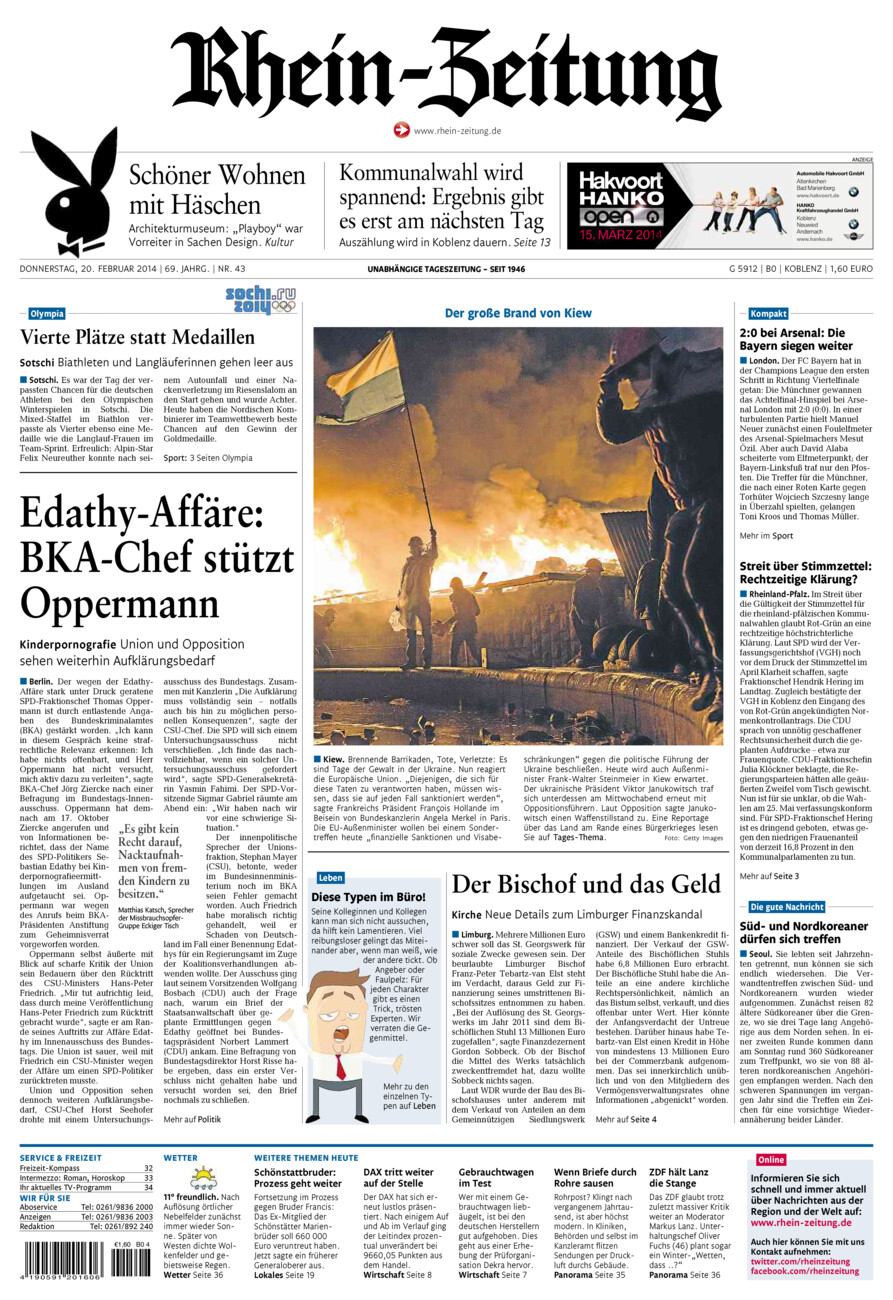 Rhein-Zeitung Koblenz & Region vom Donnerstag, 20.02.2014