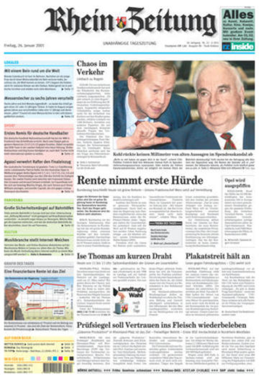 Rhein-Zeitung Koblenz & Region vom Freitag, 26.01.2001