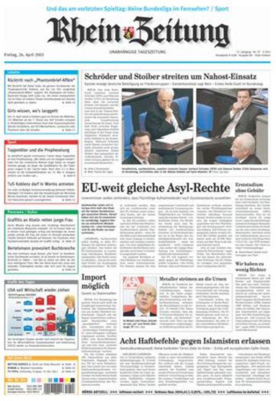 Rhein-Zeitung Koblenz & Region vom Freitag, 26.04.2002