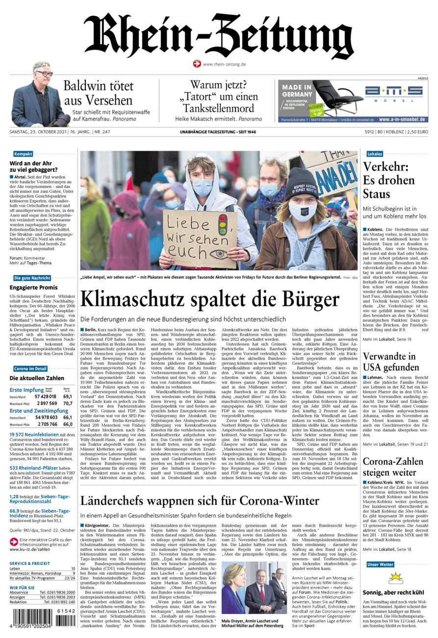 Rhein-Zeitung Koblenz & Region vom Samstag, 23.10.2021