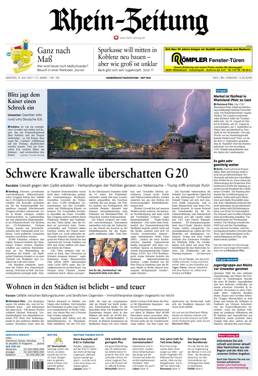 Rhein-Zeitung Koblenz & Region vom Samstag, 08.07.2017