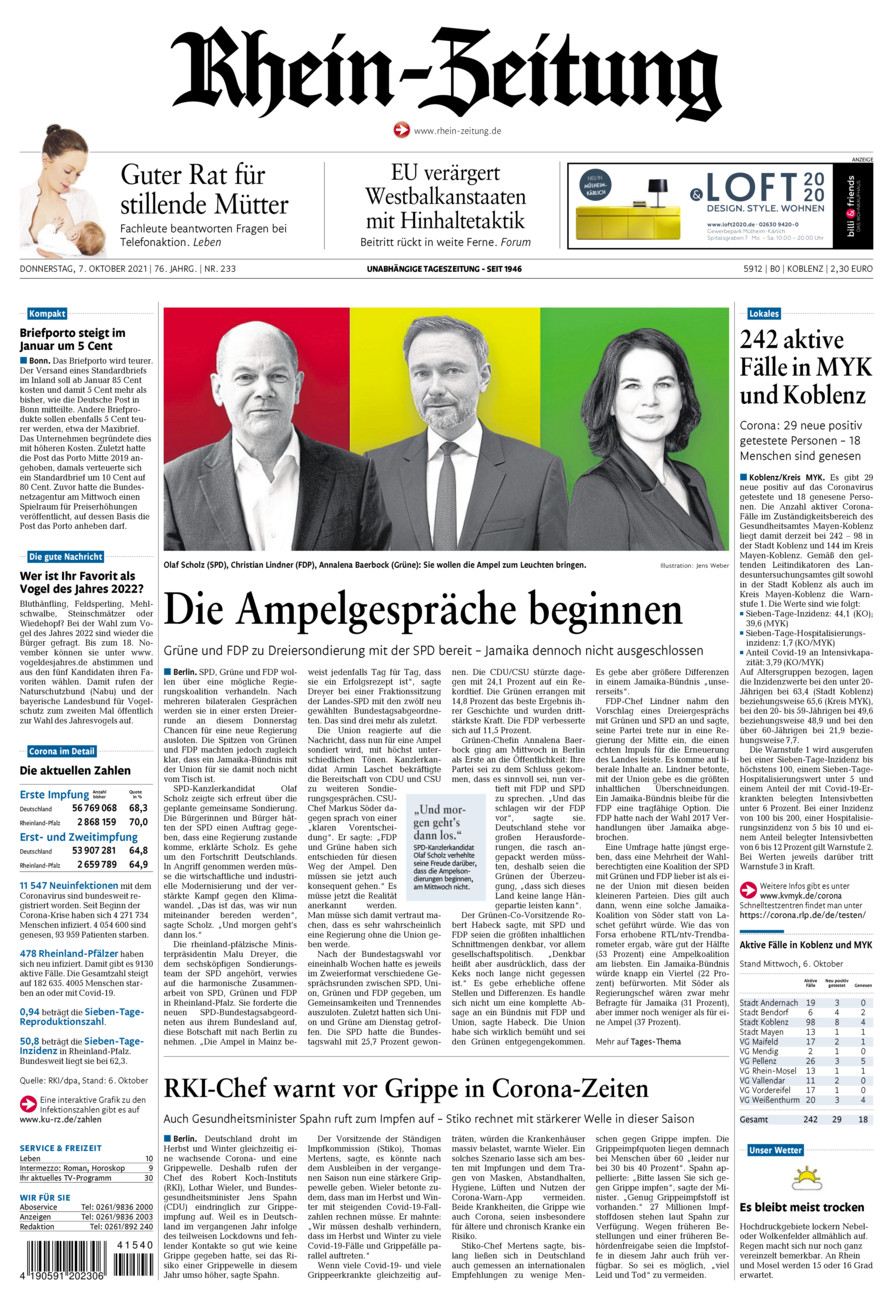 Rhein-Zeitung Koblenz & Region vom Donnerstag, 07.10.2021