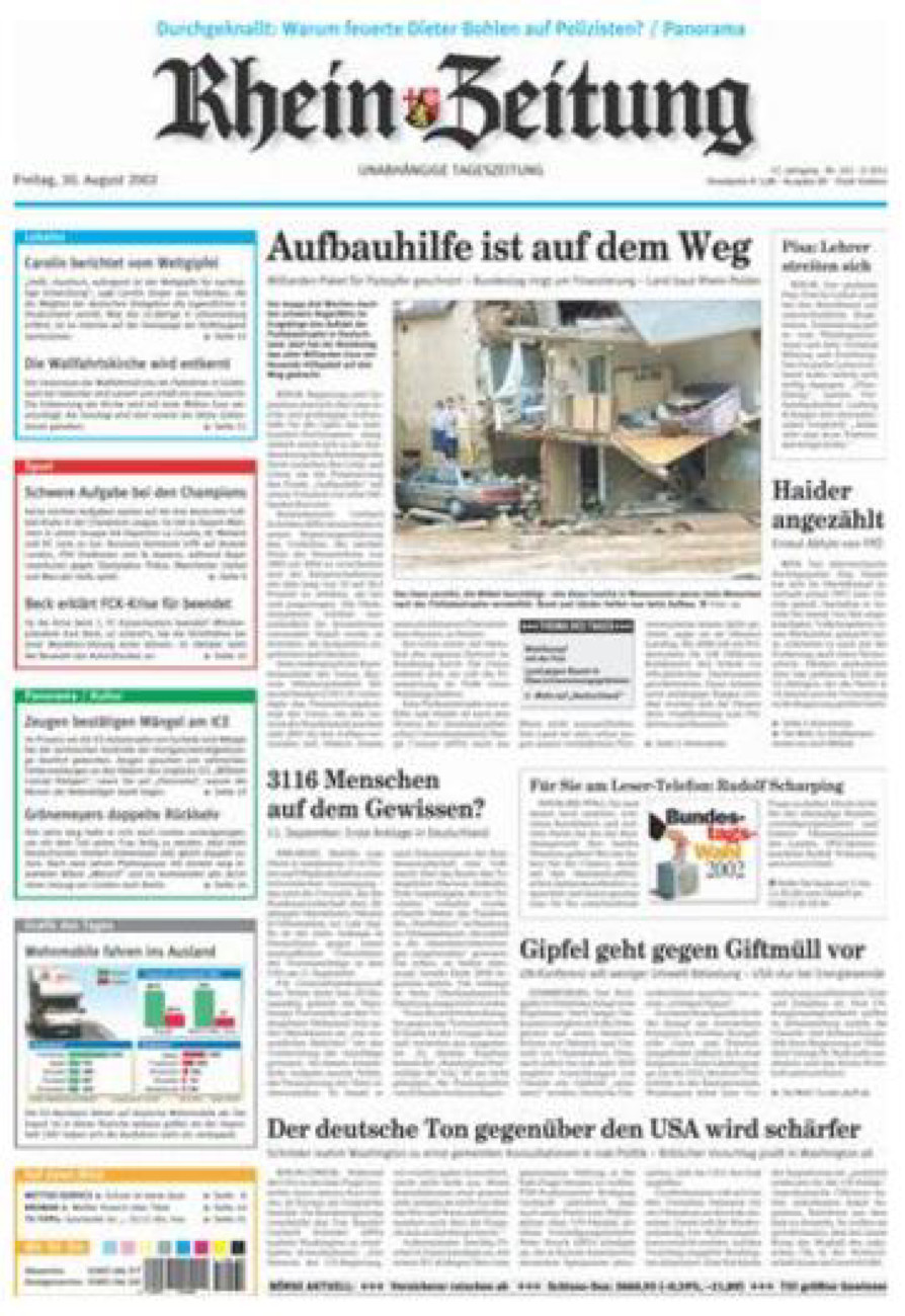 Rhein-Zeitung Koblenz & Region vom Freitag, 30.08.2002