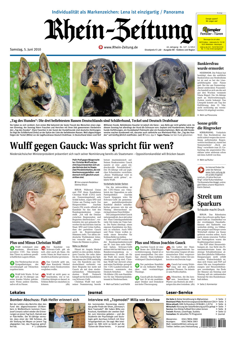 Rhein-Zeitung Koblenz & Region vom Samstag, 05.06.2010