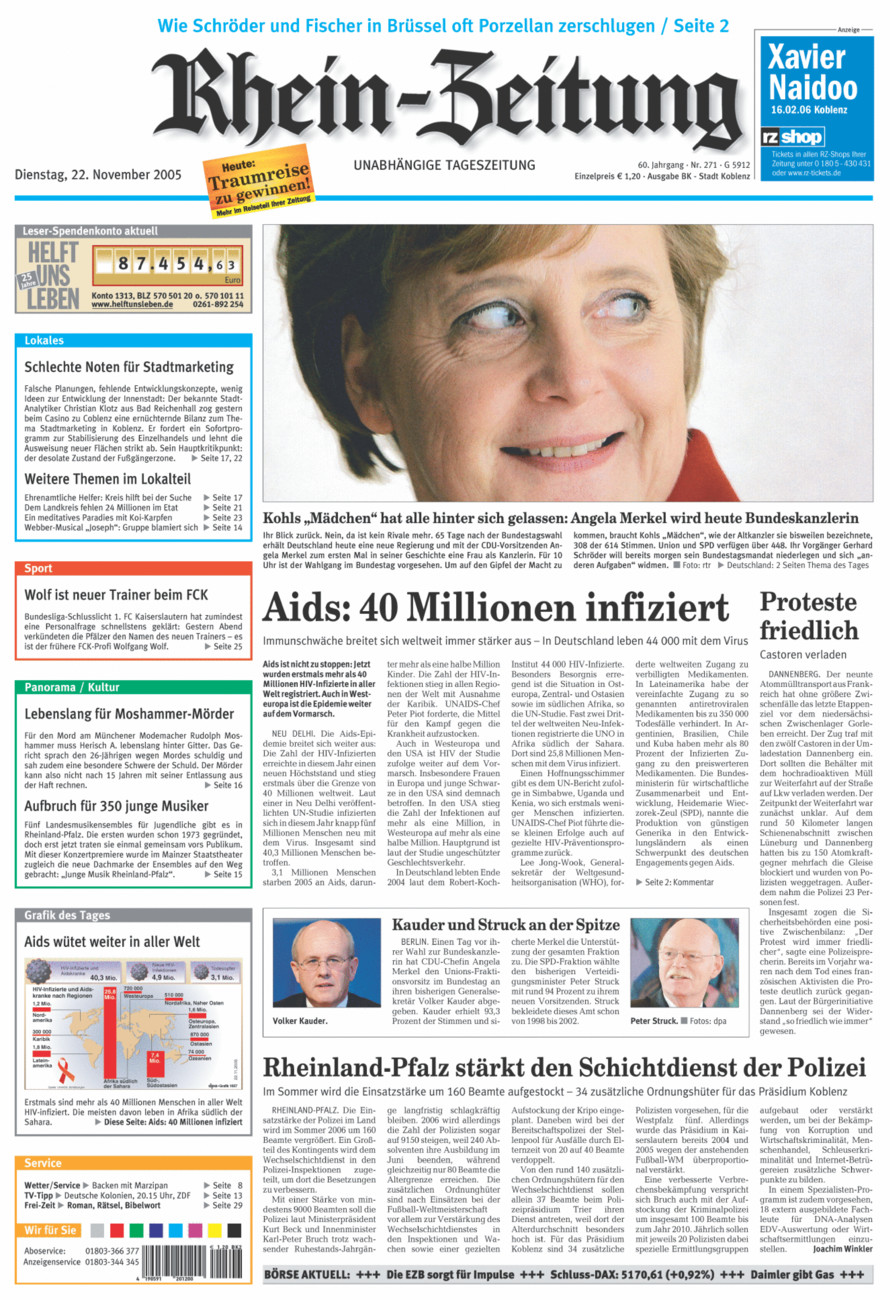 Rhein-Zeitung Koblenz & Region vom Dienstag, 22.11.2005