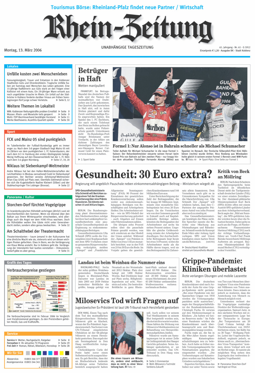 Rhein-Zeitung Koblenz & Region vom Montag, 13.03.2006