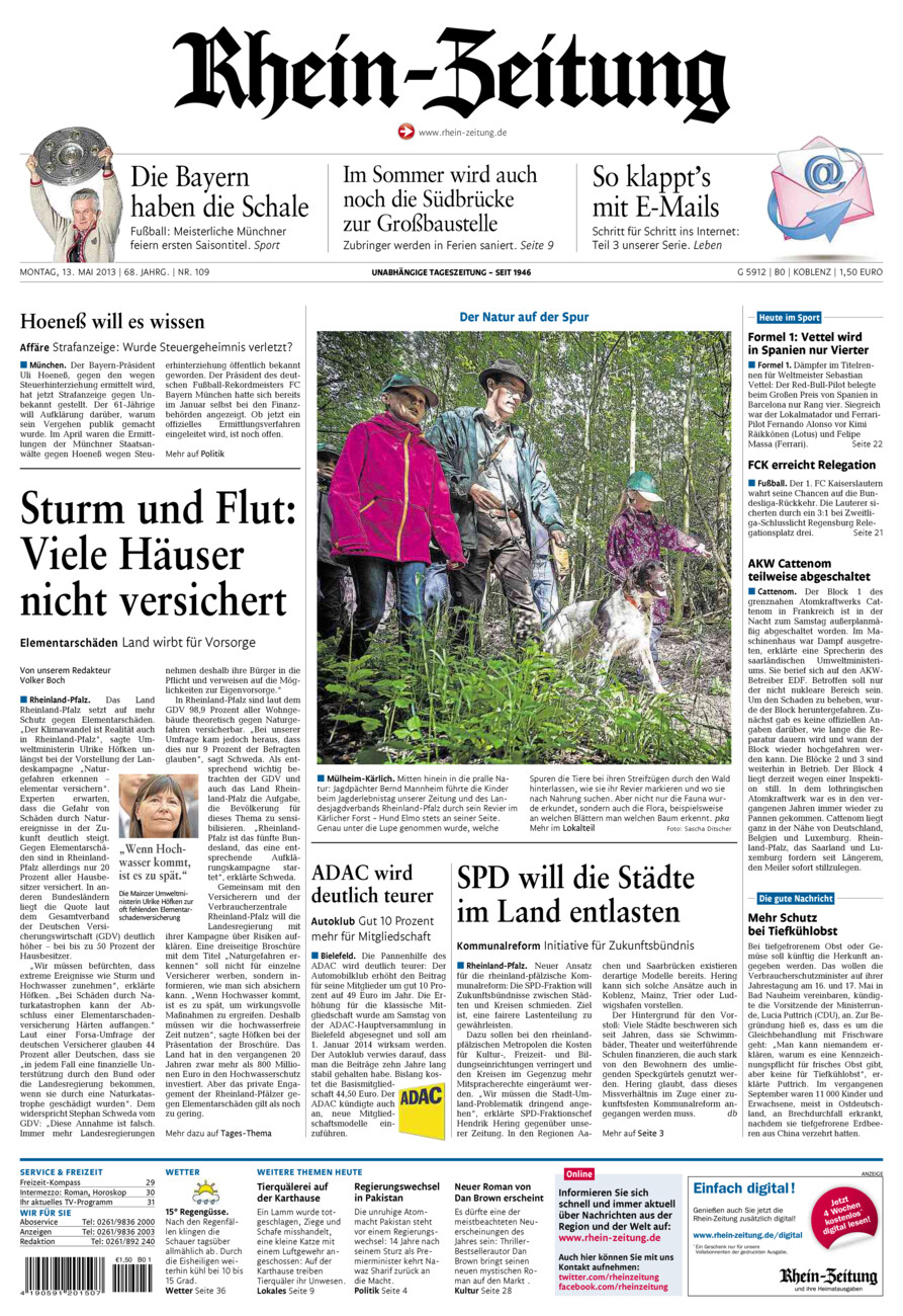 Rhein-Zeitung Koblenz & Region vom Montag, 13.05.2013