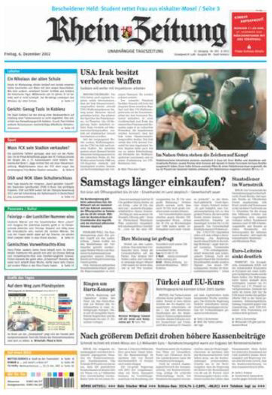 Rhein-Zeitung Koblenz & Region vom Freitag, 06.12.2002