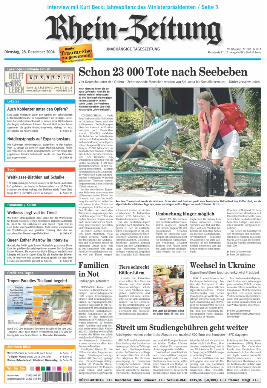 Rhein-Zeitung Koblenz & Region vom Dienstag, 28.12.2004