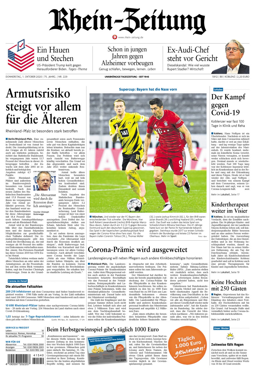 Rhein-Zeitung Koblenz & Region vom Donnerstag, 01.10.2020