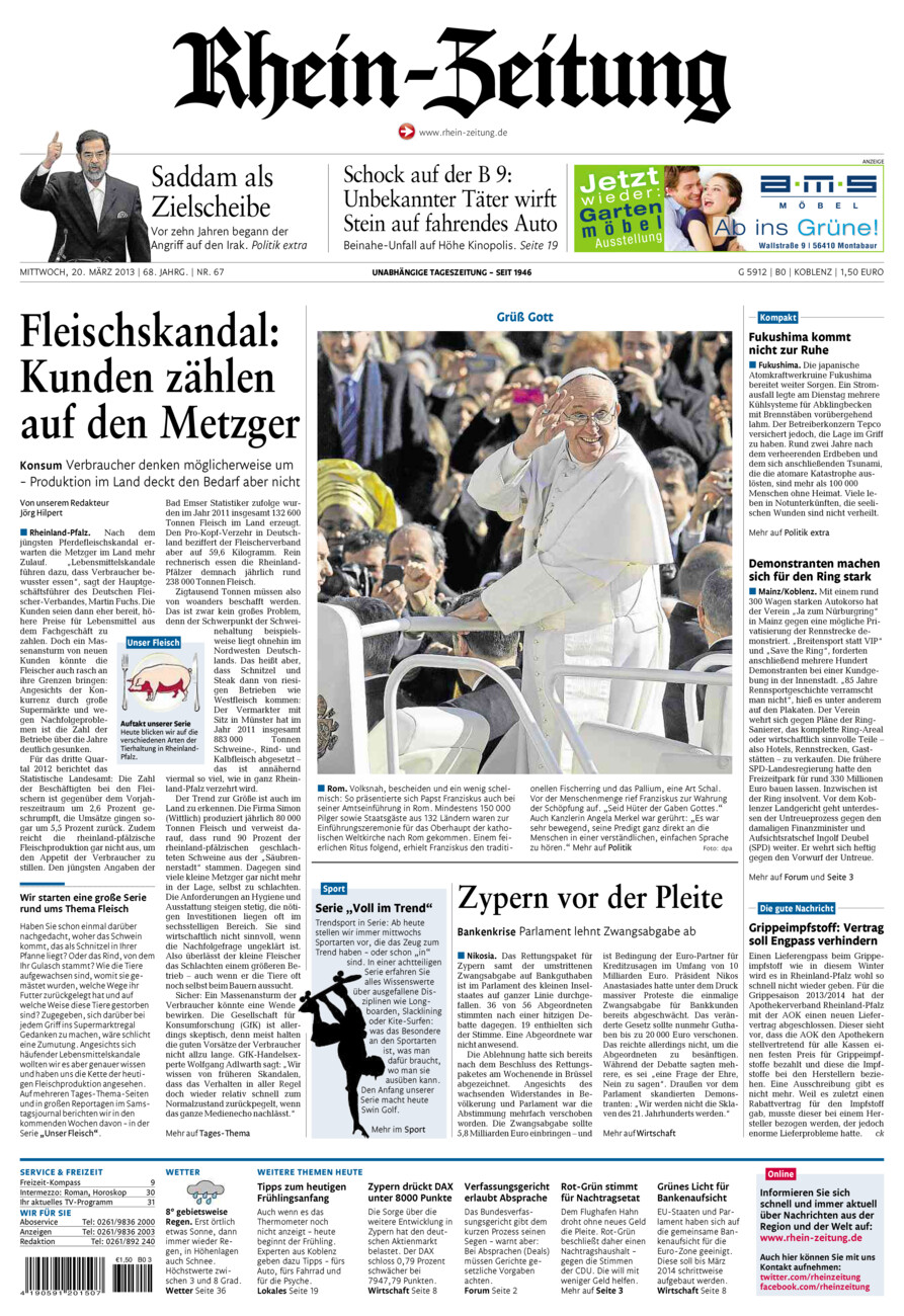 Rhein-Zeitung Koblenz & Region vom Mittwoch, 20.03.2013