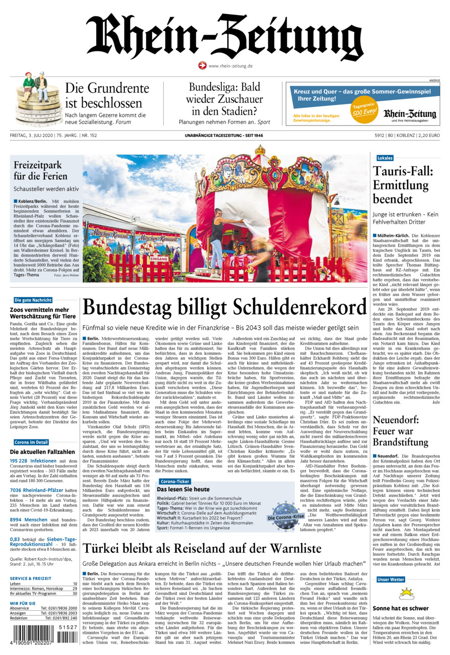 Rhein-Zeitung Koblenz & Region vom Freitag, 03.07.2020