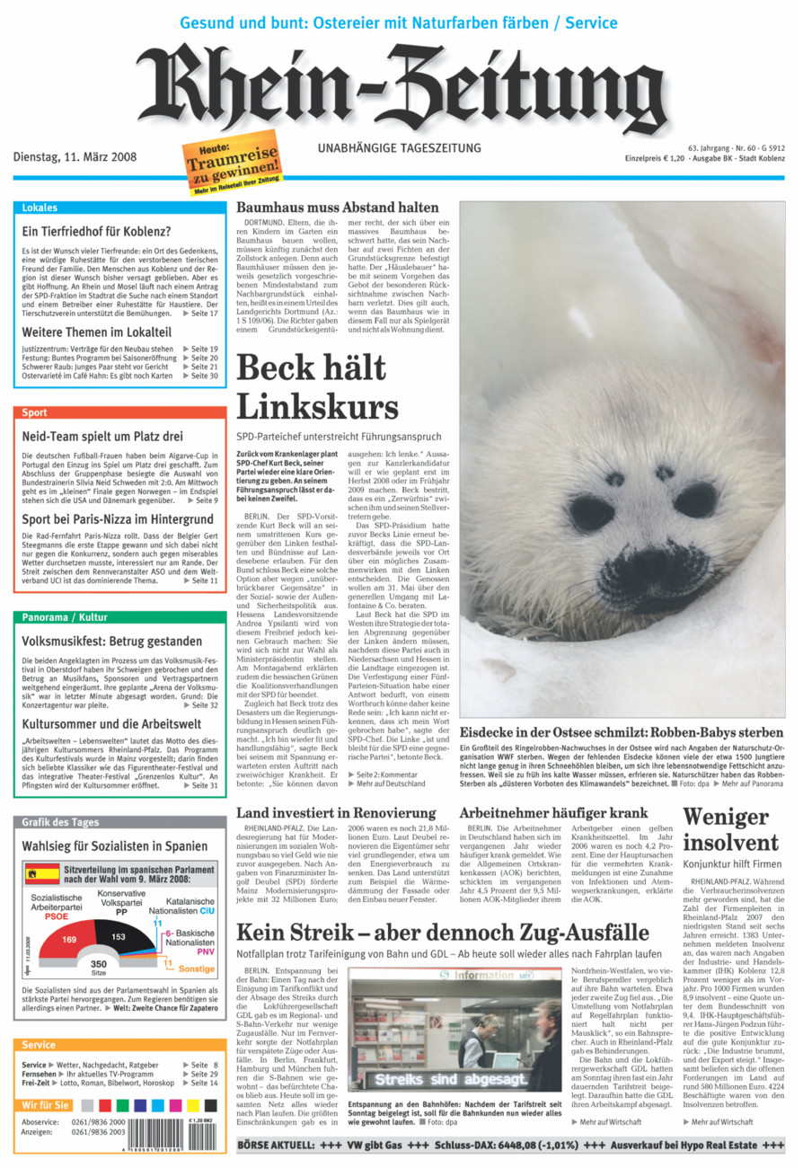 Rhein-Zeitung Koblenz & Region vom Dienstag, 11.03.2008