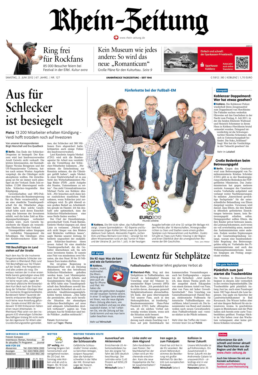 Rhein-Zeitung Koblenz & Region vom Samstag, 02.06.2012