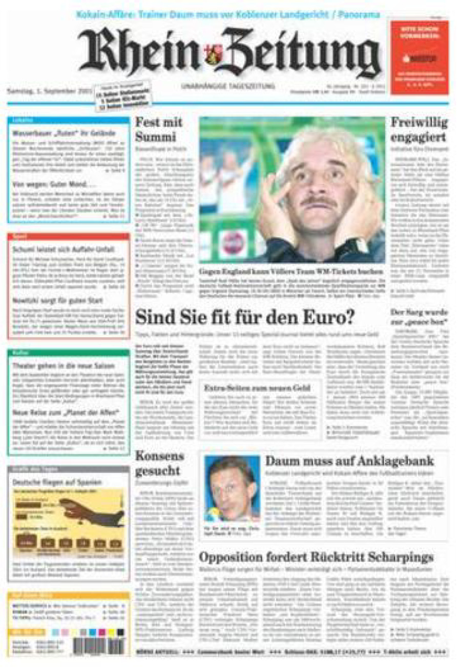 Rhein-Zeitung Koblenz & Region vom Samstag, 01.09.2001