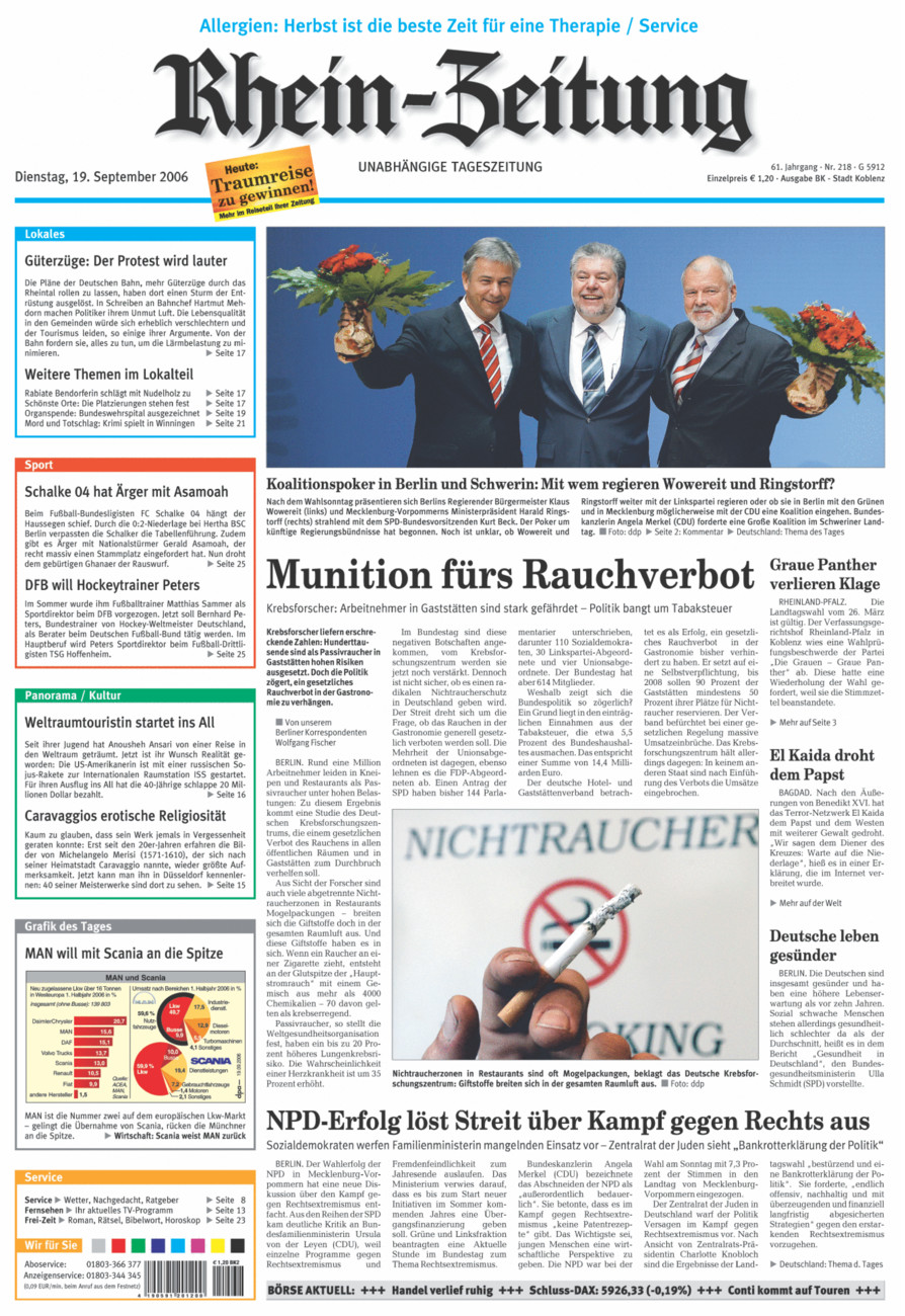 Rhein-Zeitung Koblenz & Region vom Dienstag, 19.09.2006