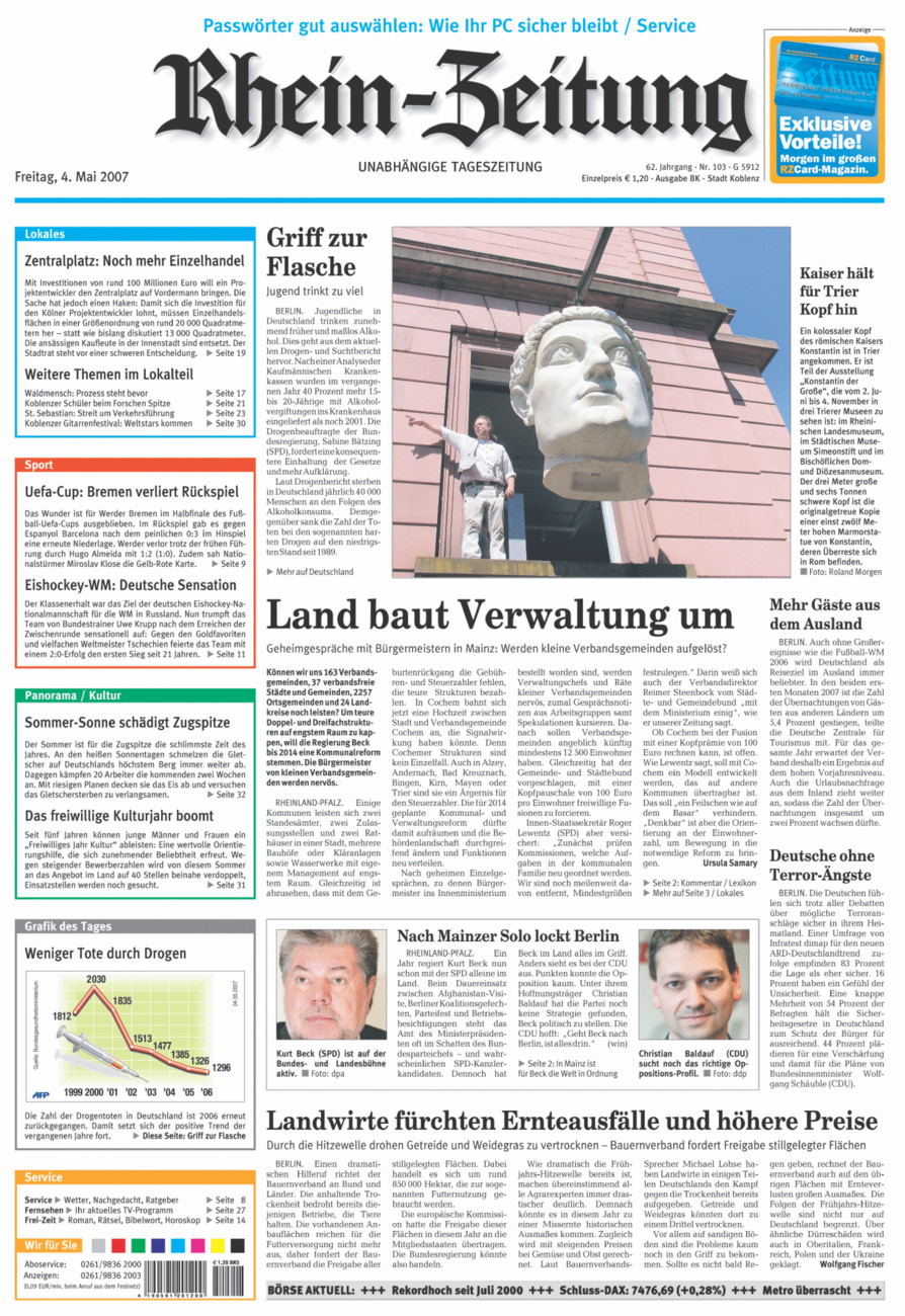 Rhein-Zeitung Koblenz & Region vom Freitag, 04.05.2007