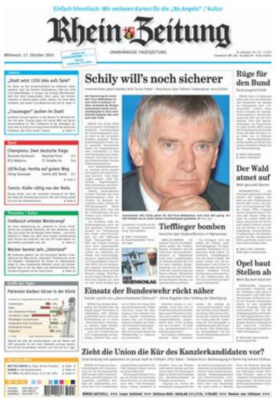 Rhein-Zeitung Koblenz & Region vom Mittwoch, 17.10.2001
