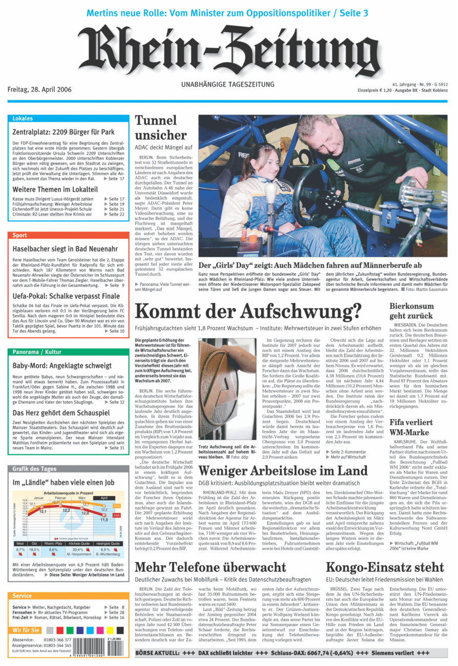 Rhein-Zeitung Koblenz & Region vom Freitag, 28.04.2006
