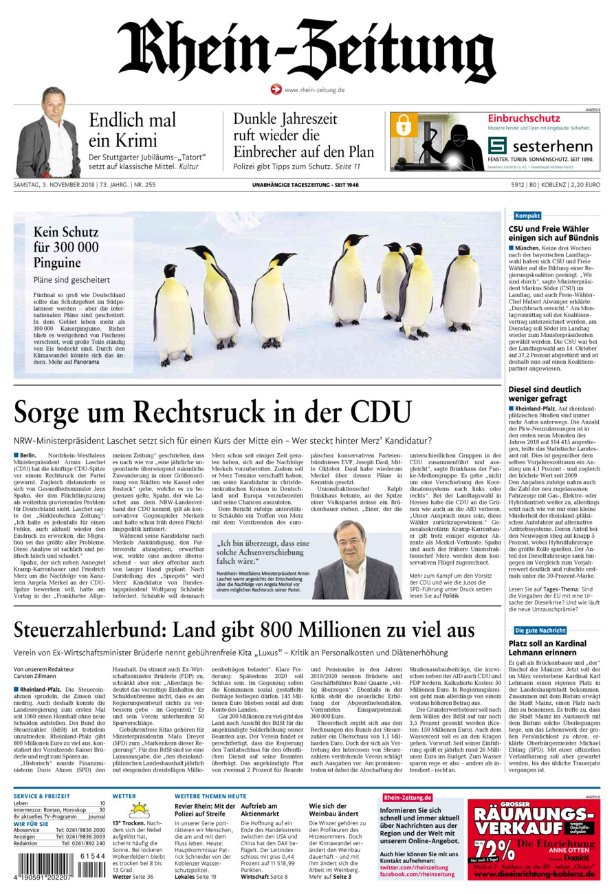 Rhein-Zeitung Koblenz & Region vom Samstag, 03.11.2018