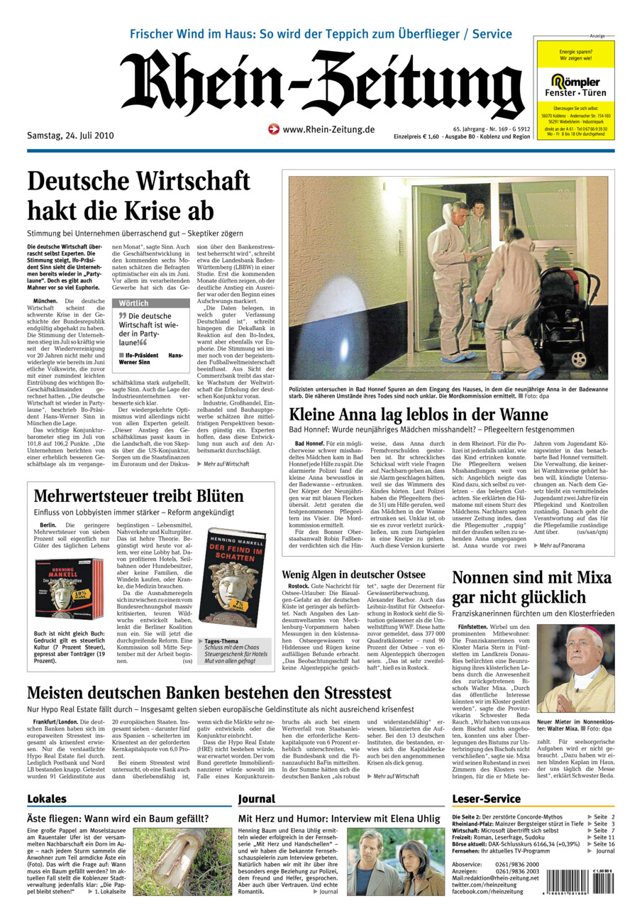 Rhein-Zeitung Koblenz & Region vom Samstag, 24.07.2010