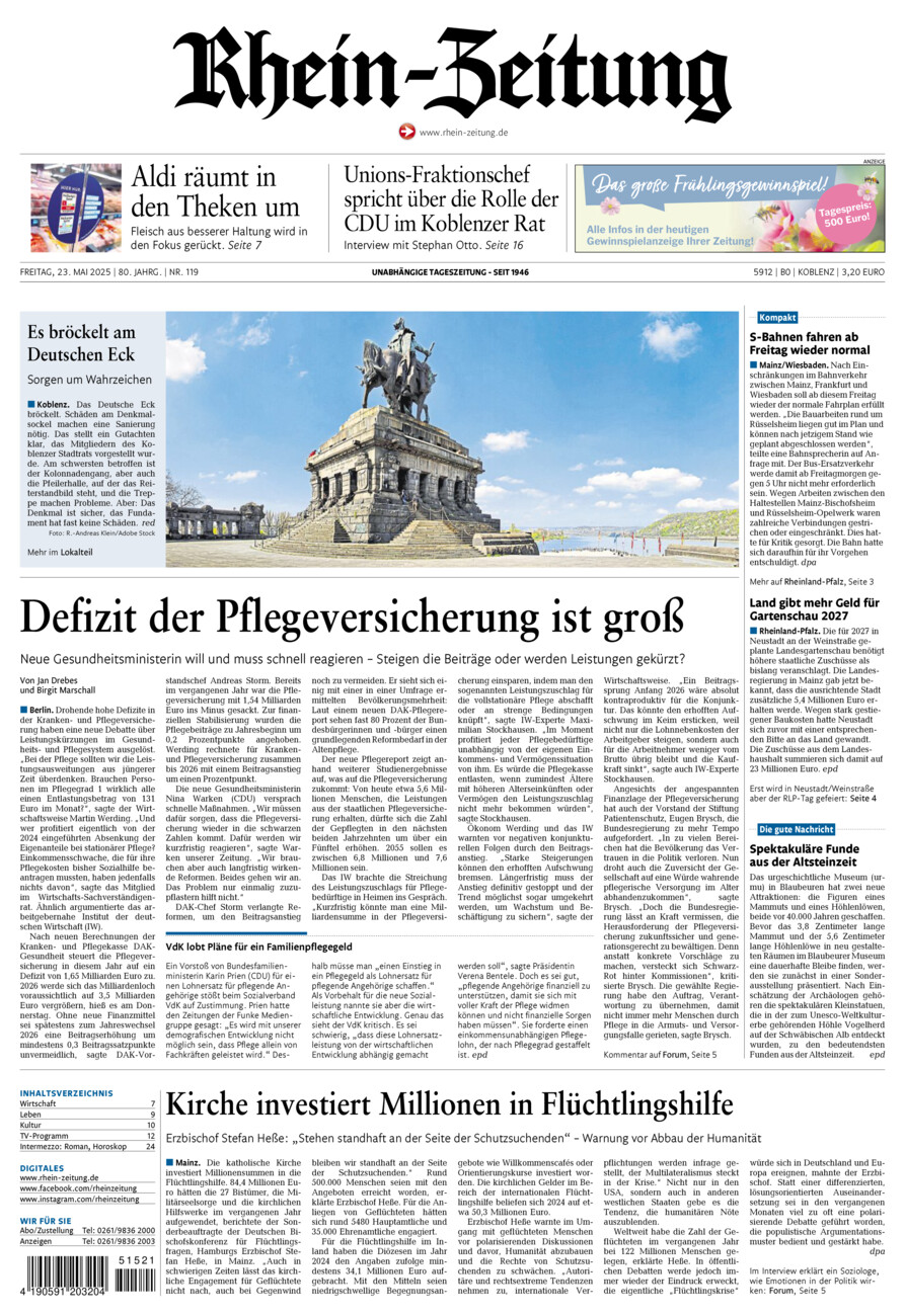 Rhein-Zeitung Koblenz & Region vom Freitag, 23.05.2025