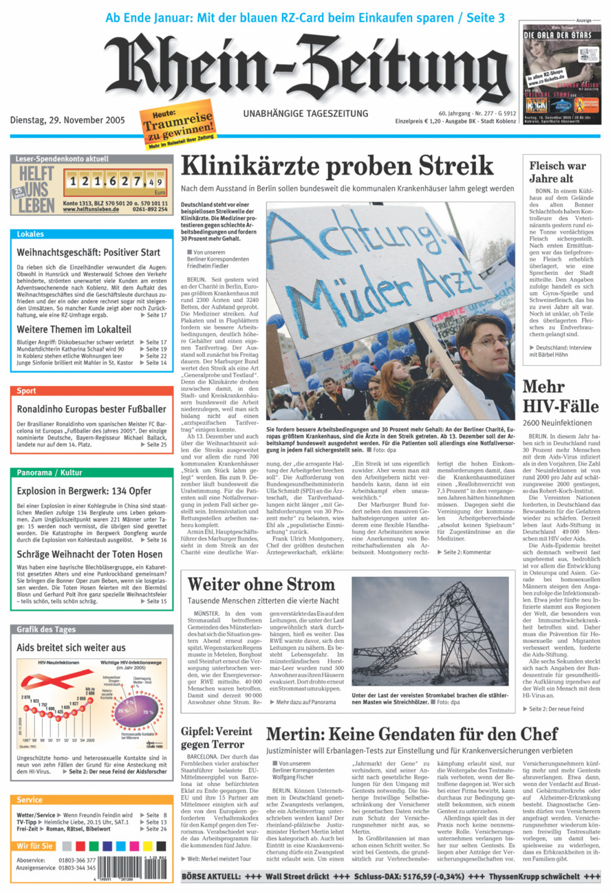 Rhein-Zeitung Koblenz & Region vom Dienstag, 29.11.2005
