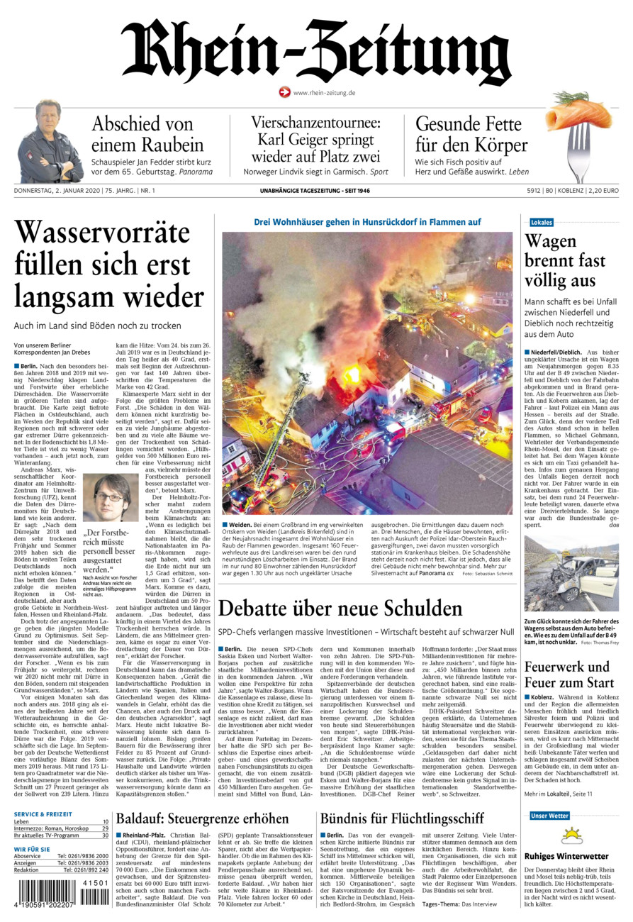 Rhein-Zeitung Koblenz & Region vom Donnerstag, 02.01.2020