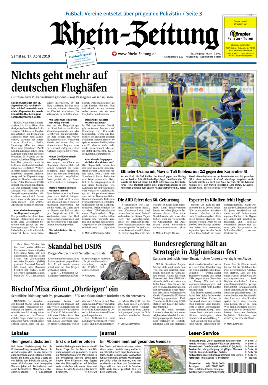 Rhein-Zeitung Koblenz & Region vom Samstag, 17.04.2010