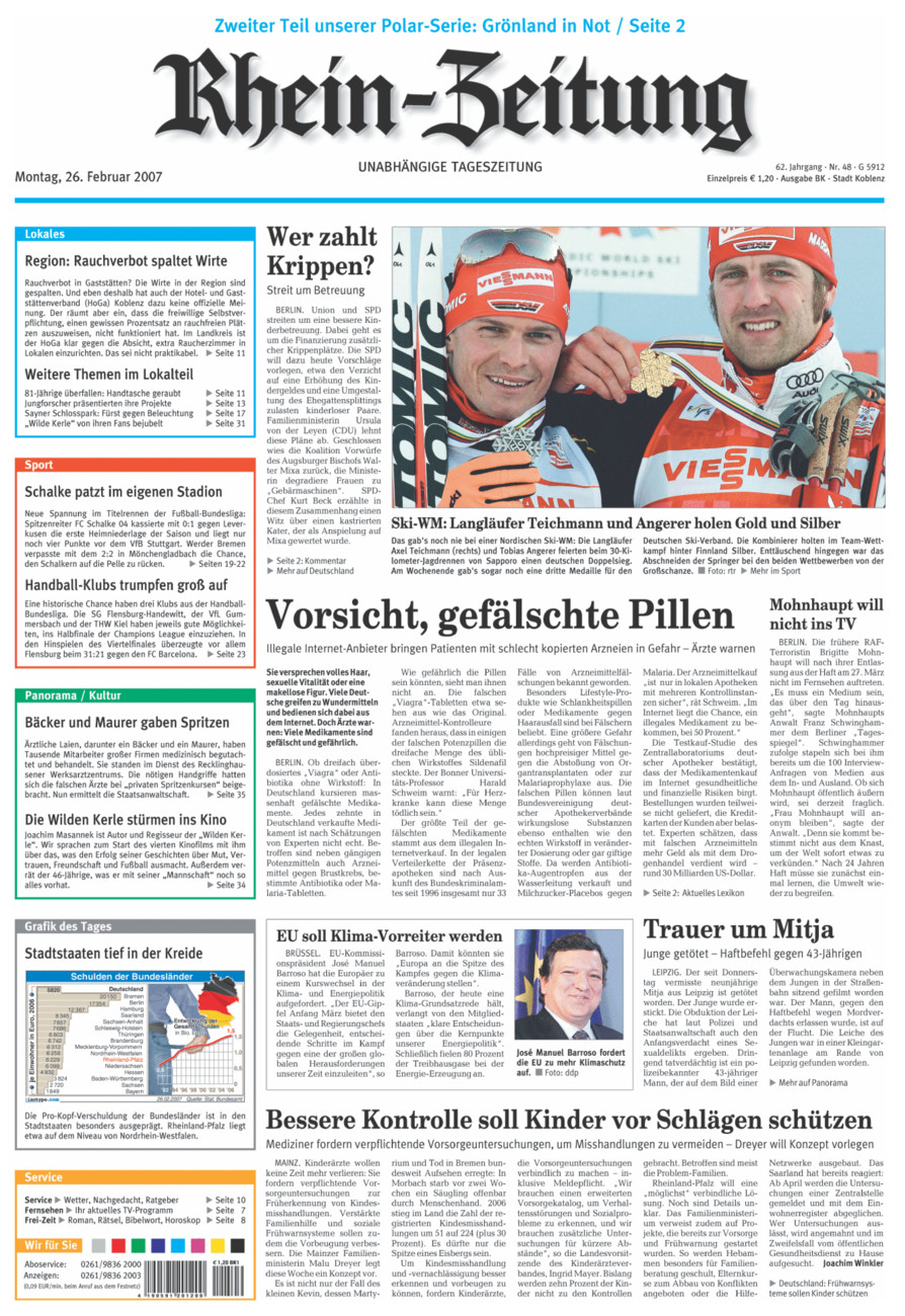 Rhein-Zeitung Koblenz & Region vom Montag, 26.02.2007