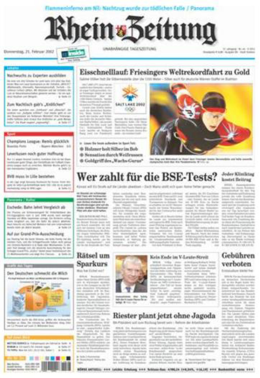 Rhein-Zeitung Koblenz & Region vom Donnerstag, 21.02.2002