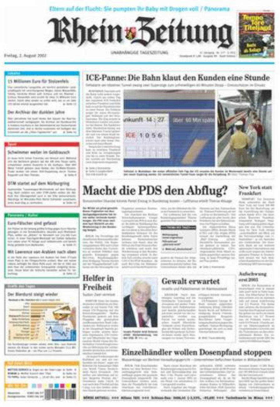 Rhein-Zeitung Koblenz & Region vom Freitag, 02.08.2002