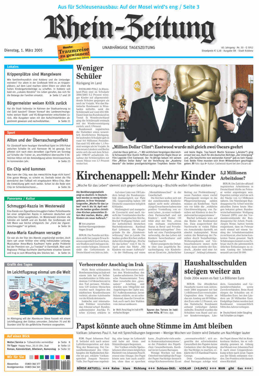 Rhein-Zeitung Koblenz & Region vom Dienstag, 01.03.2005