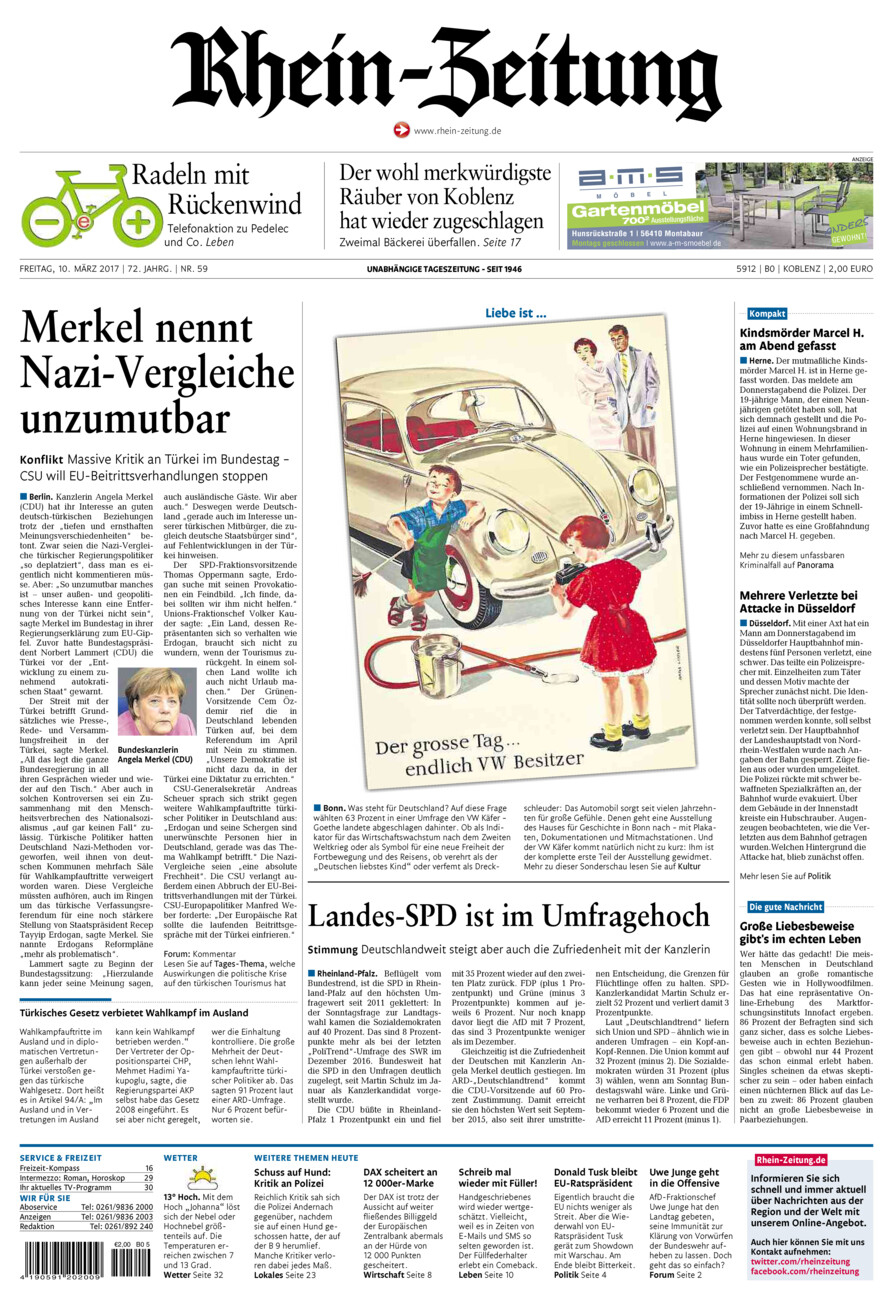 Rhein-Zeitung Koblenz & Region vom Freitag, 10.03.2017